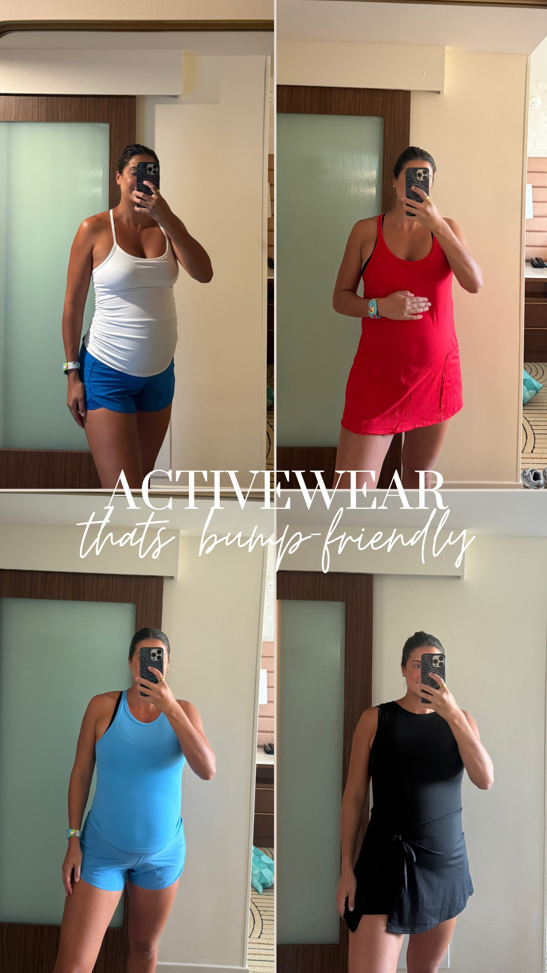 Stylish and comfy activewear for every mom!

tts: medium in all

athletic dresses, workout tops, maternity wear, active outfits, Grace White