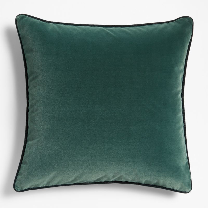 Green Oversized Faux Mohair Decorative Christmas Throw Pillow Cover 30"x30" | Crate & Barrel | Crate & Barrel