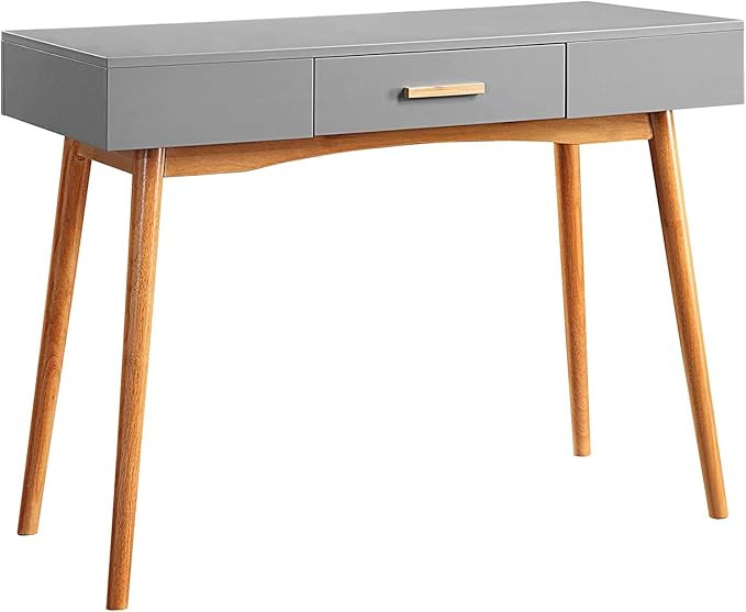 Convenience Concepts Oslo 1-Drawer Desk, Gray | Amazon (US)