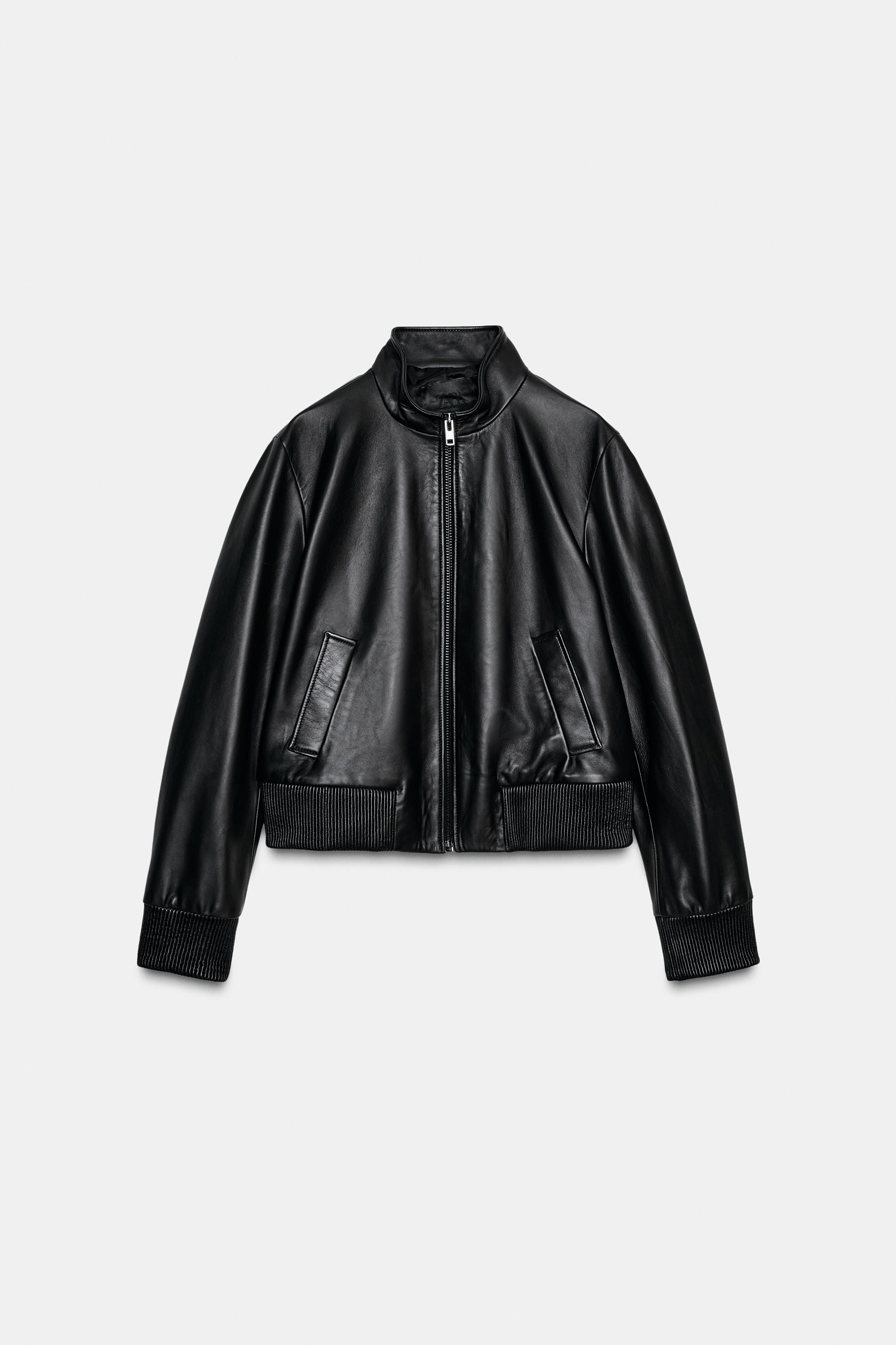 ZW COLLECTION LIMITED EDITION LEATHER BOMBER JACKET | Zara US