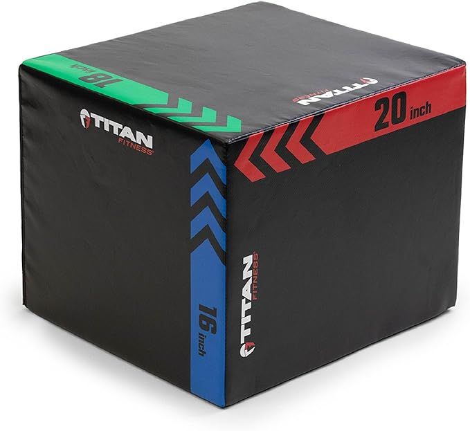 Titan Fitness Heavy Foam Plyometric Box, 16in 18in 20in, 3-in-1 Pro-Duty HIIT Exercise Foam Plyo ... | Amazon (US)