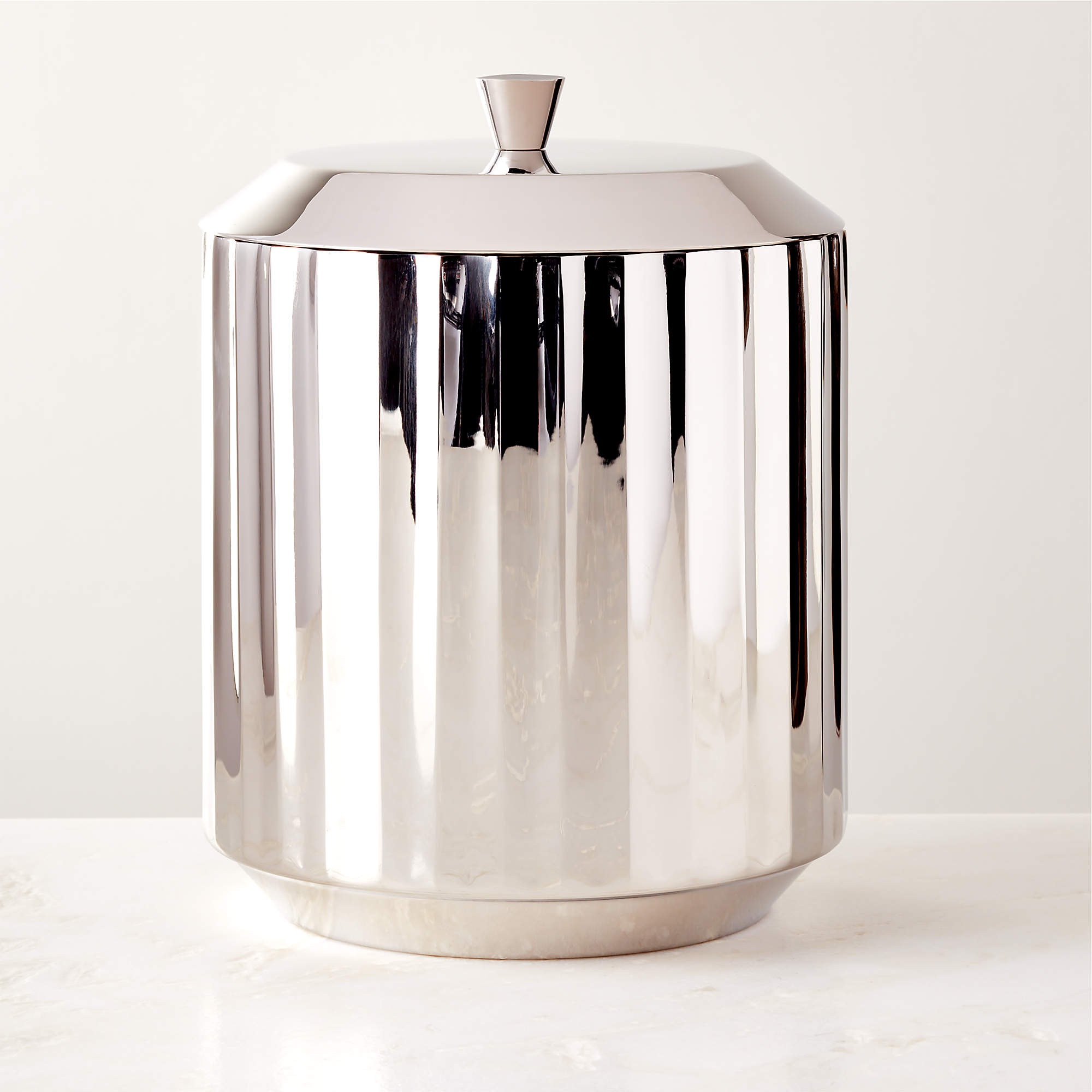 Milano Modern Stainless Steel Ice Bucket + Reviews | CB2 | CB2