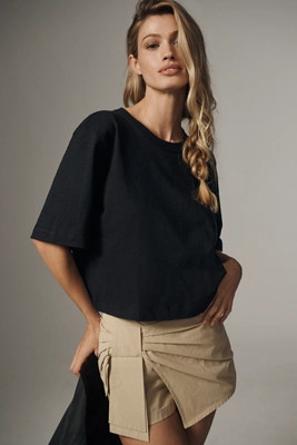 Maeve Short-Sleeve Boxy Tee | Anthropologie (US)