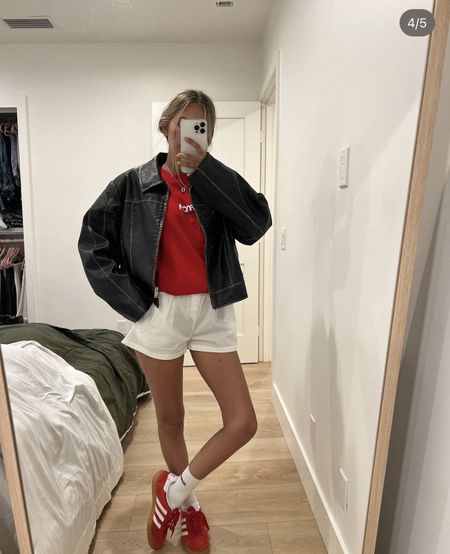 Casual Friday outfit:) 

Jacket is sold out from nakd! Linking similar that I have as well. 

Adanola, adidas’s, boxer shorts 