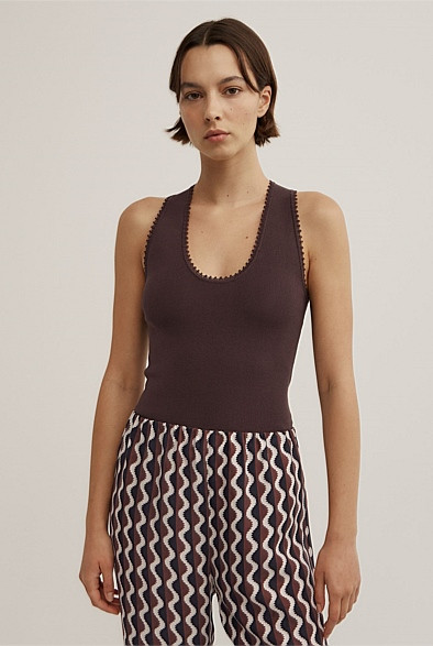 Crochet Detail Knit Tank Top | Witchery (AU)