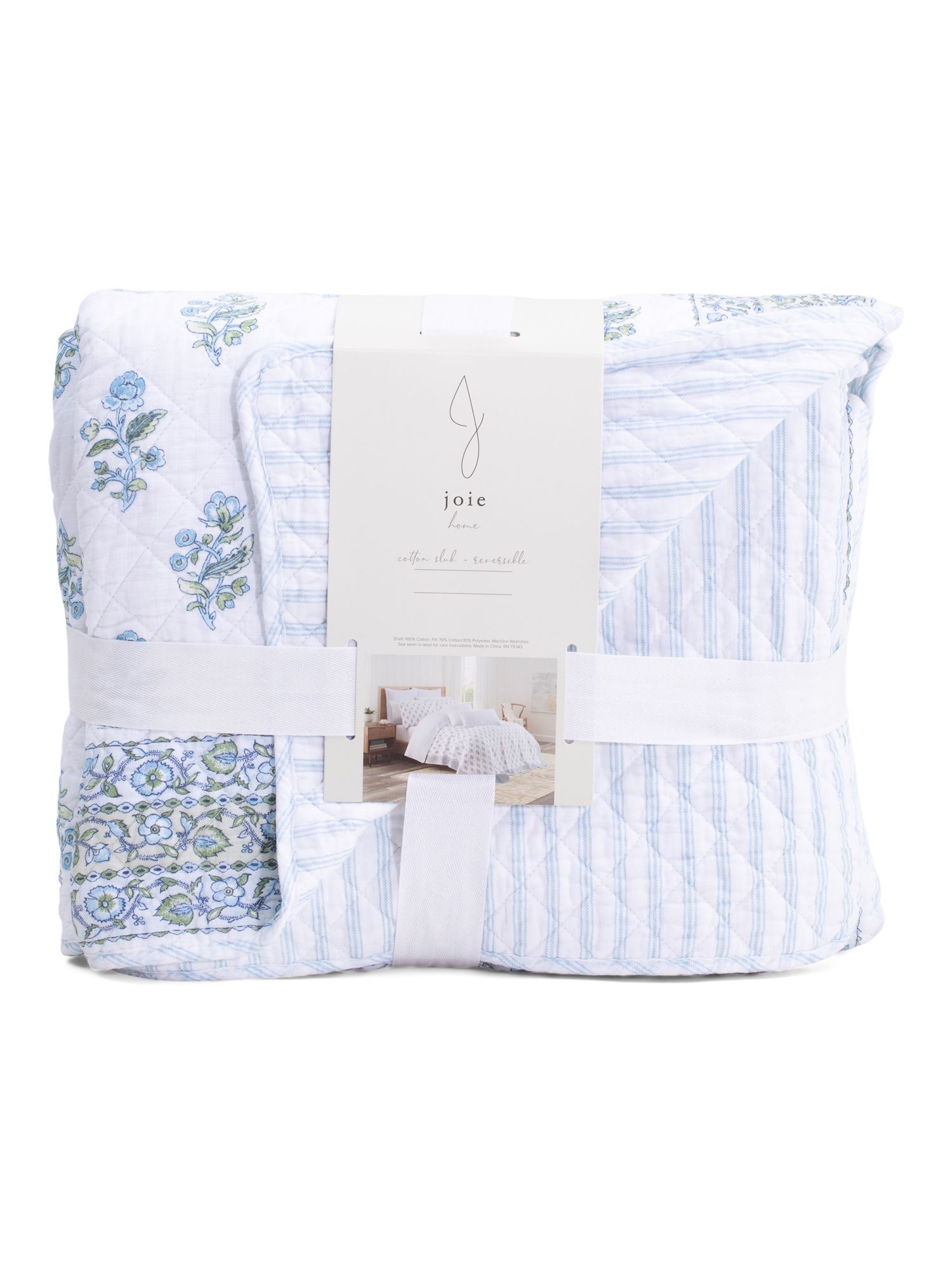 Viola Indian Stamp Slub With Pieced Border Quilt | Bed & Bath | Marshalls | Marshalls