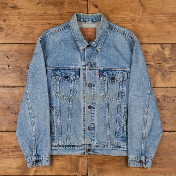 Vintage Levis Denim Jacket Large 90s Red Tab Faded Stonewash | Etsy Canada | Etsy (CAD)