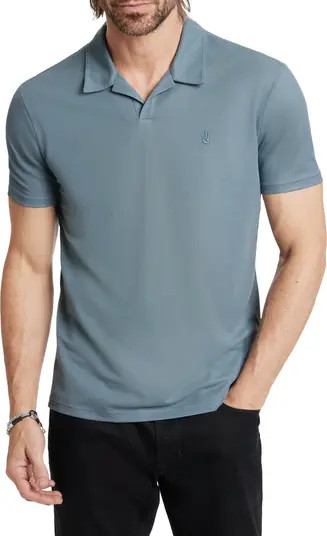John Varvatos Leroy Johnny Collar Solid Piqué Polo | Nordstrom | Nordstrom