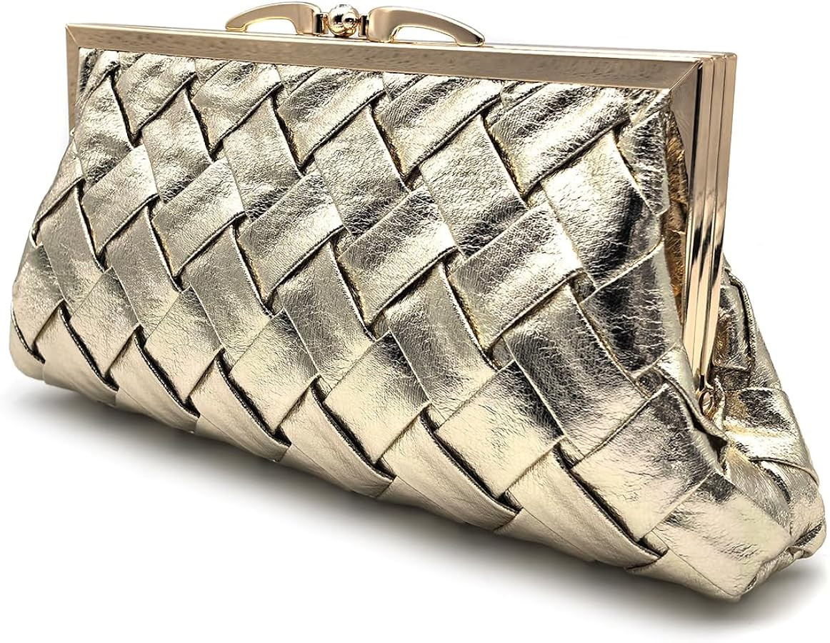 Formal Clutch Purse for Women Luxurious Checkered Evening Bag Dual Compartments with Long Chain S... | Amazon (US)