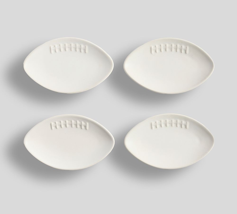Football Stoneware Appetizer Plates - Set of 4 | Pottery Barn (US)