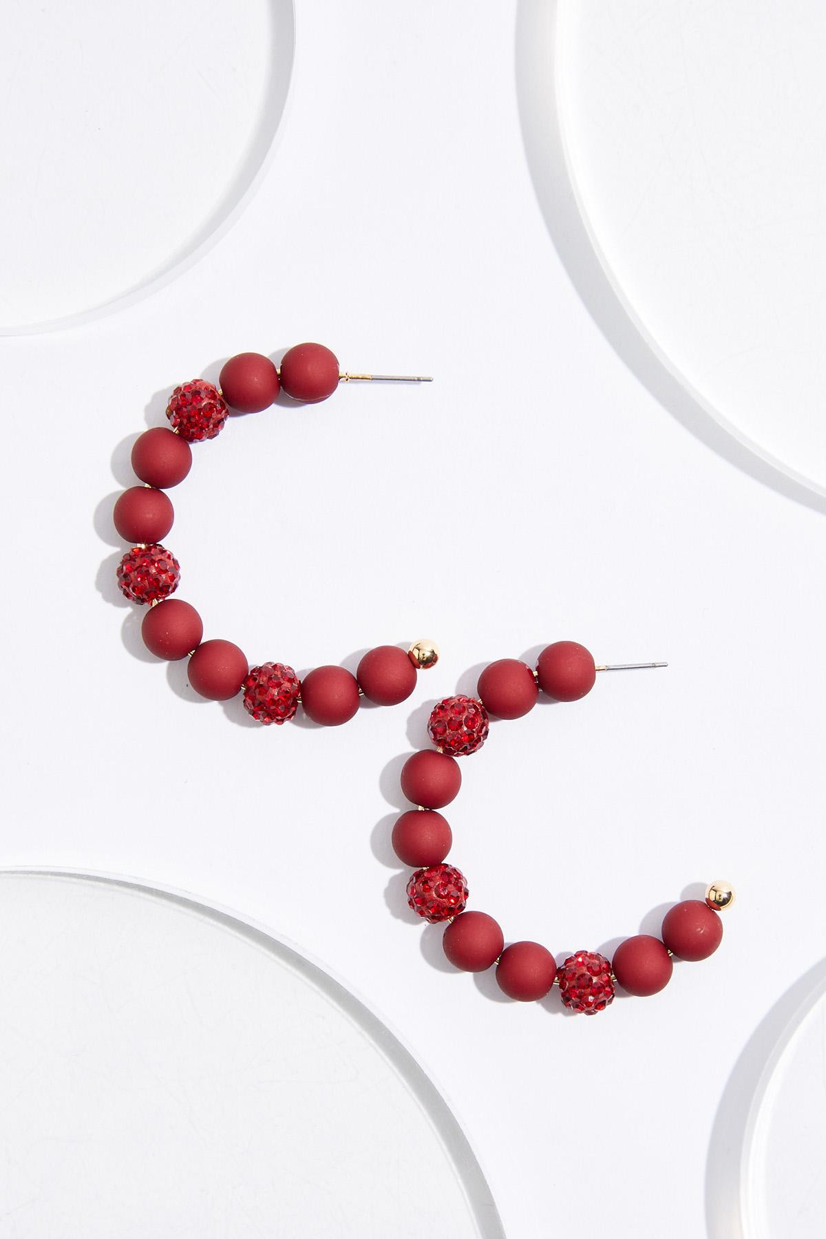 Rubber Fireball Hoop Earrings | Cato Fashions