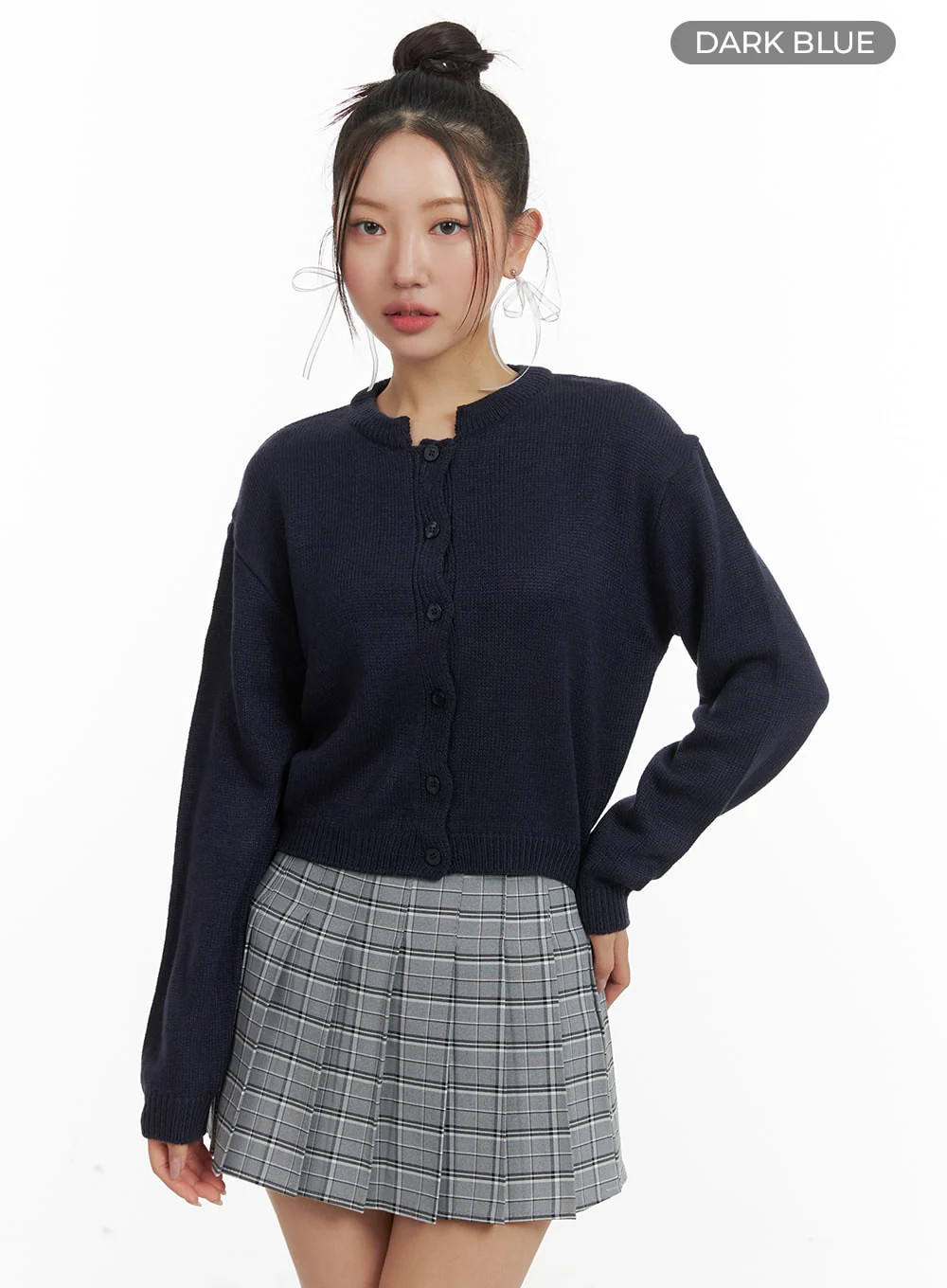 Basic Buttoned Cardigan OM429 | Lewkin