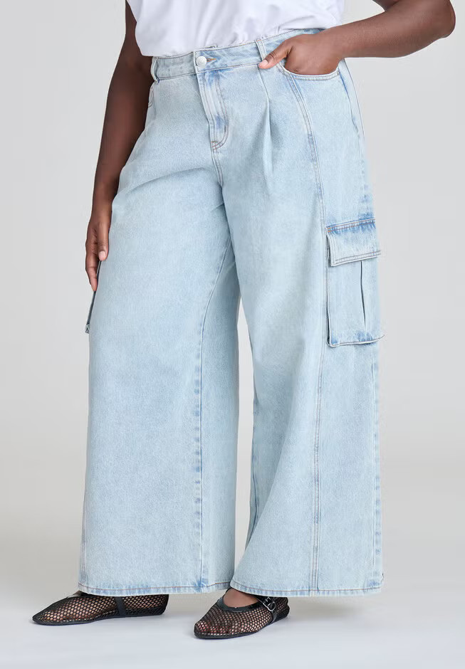 Wide Leg Cargo Jean | Eloquii