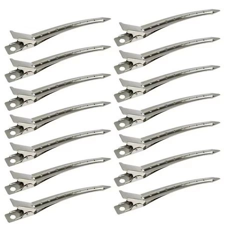 24 Packs Duck Bill Clips, Bantoye 3.5 Inches Rustproof Metal Alligator Curl Clips with Holes for Hai | Walmart (US)