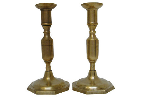 Brass  Candlesticks,   Pair | One Kings Lane