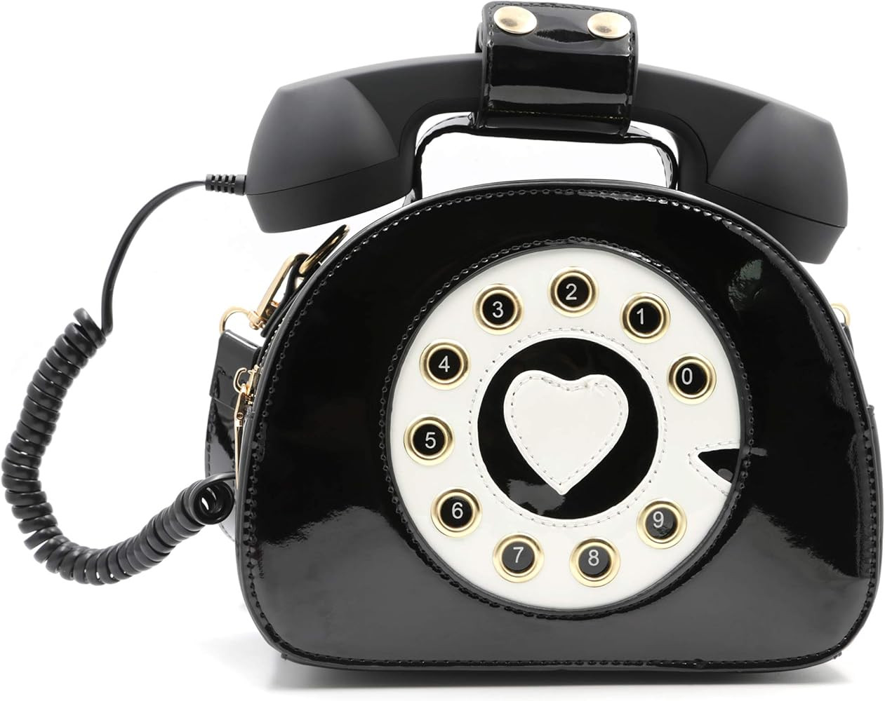 QiMing Retro dial telephone Crossbody Shoulder Bag,Pu Movable microphone Purse for Women | Amazon (US)