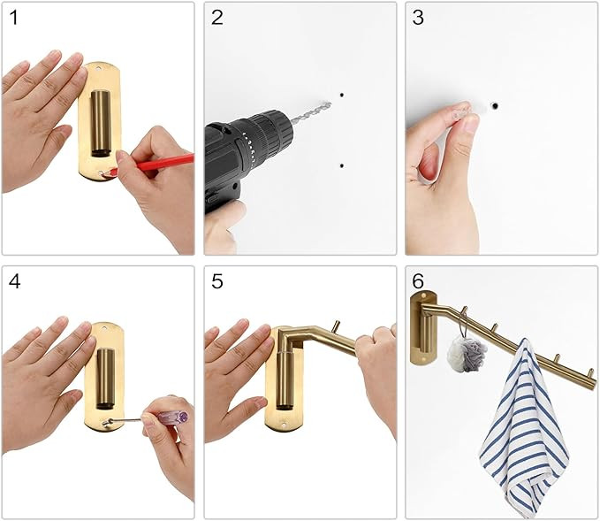 Sumnacon Stainless Steel Clothes Hanger Rack-Wall Mount Garment Hook with Swing Arm, Sturdy Coat ... | Amazon (US)