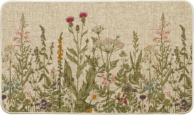 Artoid Mode Wildflower Spring Floral Doormat, Flowers Summer Home Decor Low-Profile Switch Rug Do... | Amazon (US)