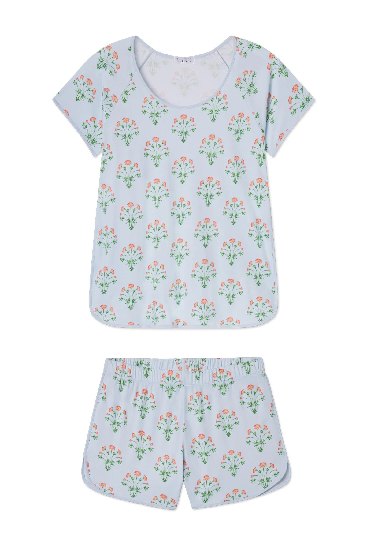 Pima Shorts Set in Daylight Tropical Bouquet | Lake Pajamas