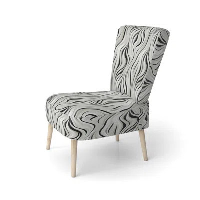 Black And White Zebra Monochromatic Elegance - Upholstered Modern & Contemporary Accent Side Chair | Wayfair North America