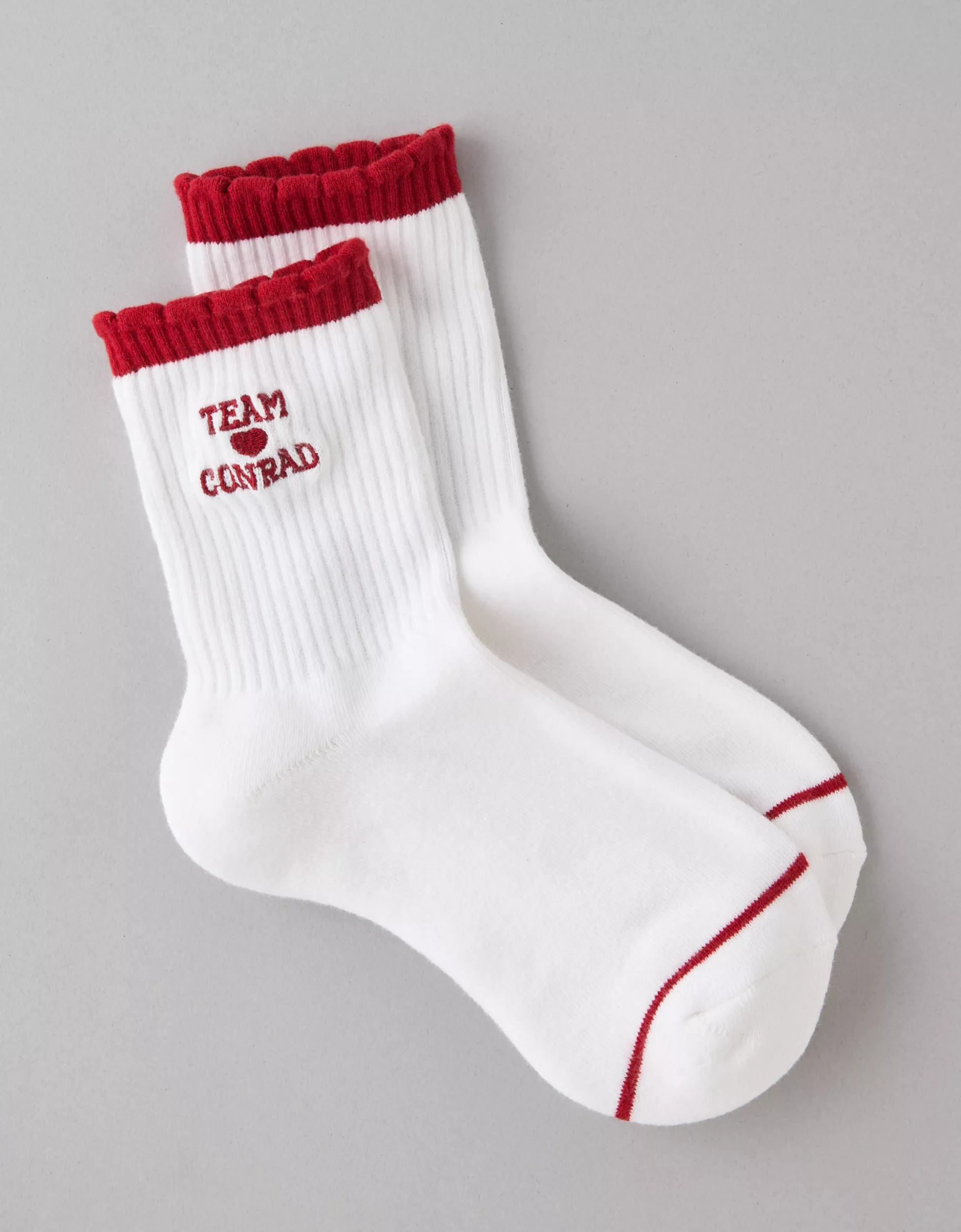 AE x The Summer I Turned Pretty Ruffle Cropped Crew Socks | American Eagle Outfitters (US & CA)