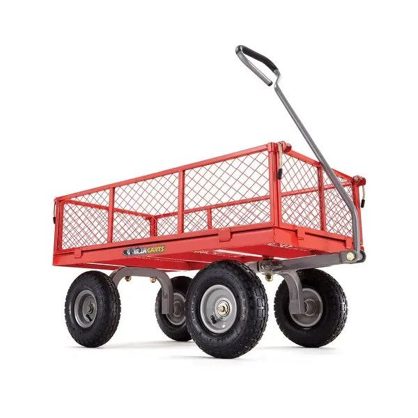 Gorilla Cart 800 Pound Capacity Heavy Duty Steel Mesh Utility Wagon Cart, Red - 46 | Bed Bath & Beyond