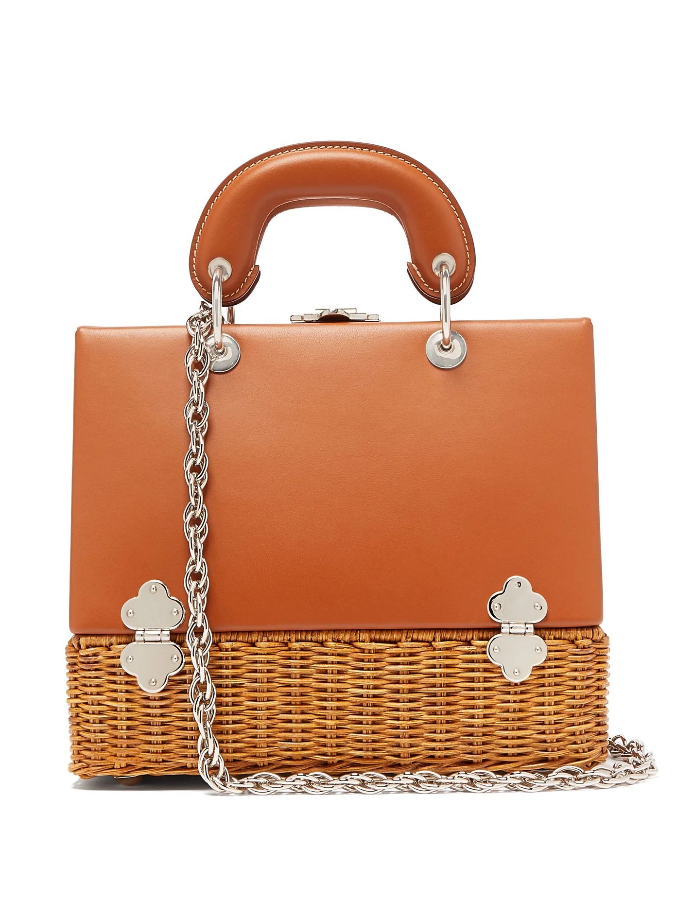 Sixty-six large wicker & leather box bag | Matches (US)