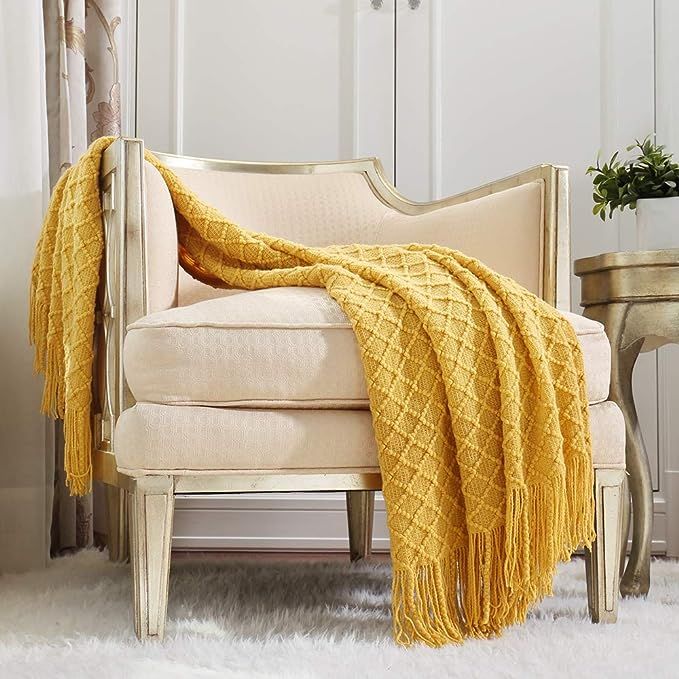 CREVENT Knitted Decorative Throw Blanket for Couch Sofa Chair Bed，Soft Warm Cozy Light Weight f... | Amazon (US)