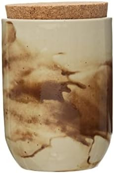 Creative Co-Op Stoneware Cork Lid, Reactive Glaze Jar, 5" L x 5" W x 7" H, Multicolor | Amazon (US)