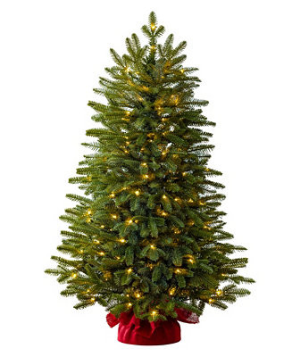 Balsam Hill 3.5 ft Fraser Fir Pre-Lit Tabletop Tree - Macy's | Macy's