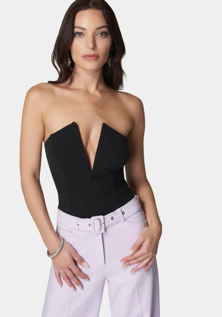 Strapless V Notch Bodysuit | Bebe