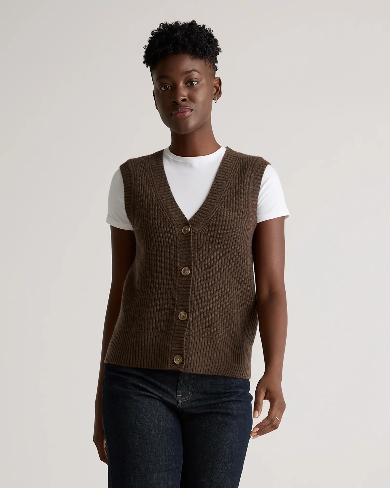 Mongolian Cashmere Fisherman Sweater Vest | Quince