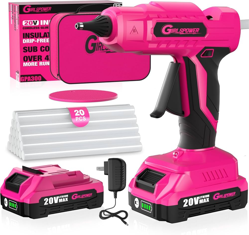 20V Cordless Hot Glue Gun, Drip-Free Fast Heating Hot Melt Glue Gun Tool, with LED Light and 20 P... | Amazon (US)
