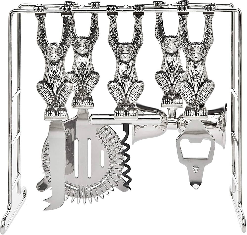 Godinger Monkey Barware Bar Tool Set - 6 Piece Set | Amazon (US)