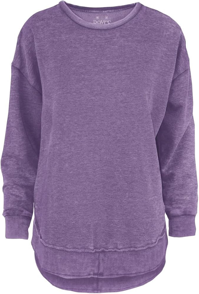 Melange Poncho Fleece: Long Sleeve Crew Neck Hi-Lo Round Bottom, Purple, 2X | Amazon (US)