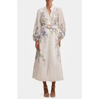 Ever New Sheridan Placement Print Long Sleeve Maxi Dress in Wisteria Floral at Nordstrom, Size 2 | Nordstrom