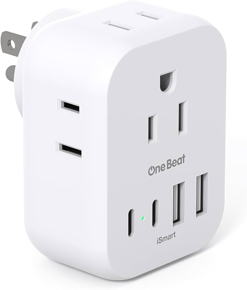 Travel Cruise Ship Essentials, Multi Plug Wall Outlet Extender with 4 Outlets 4 USB (2 USB-C), Cr... | Amazon (US)
