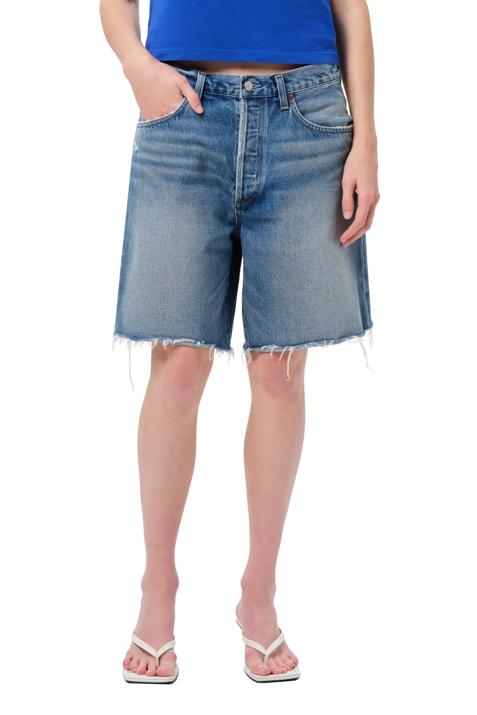 AGOLDE Indra Long High Waist Cutoff Denim Shorts (Women) | Nordstrom | Nordstrom