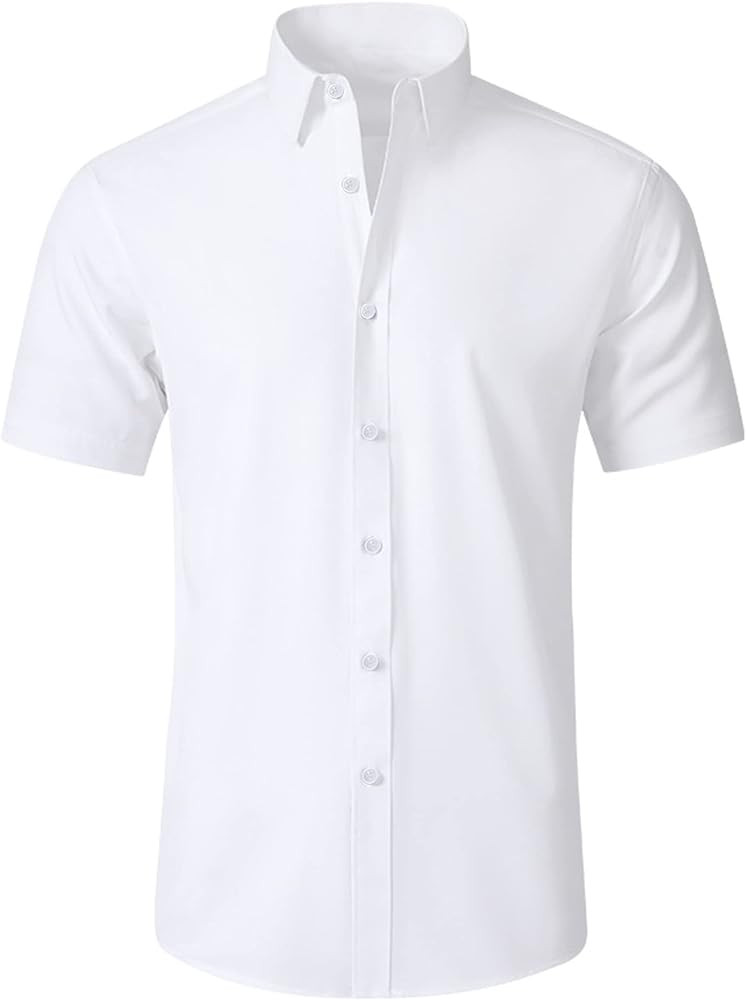Mens Dress Shirt Wrinkle Free Moisture Wicking 4-Way High Stretch Super Soft Casual Button Down S... | Amazon (US)
