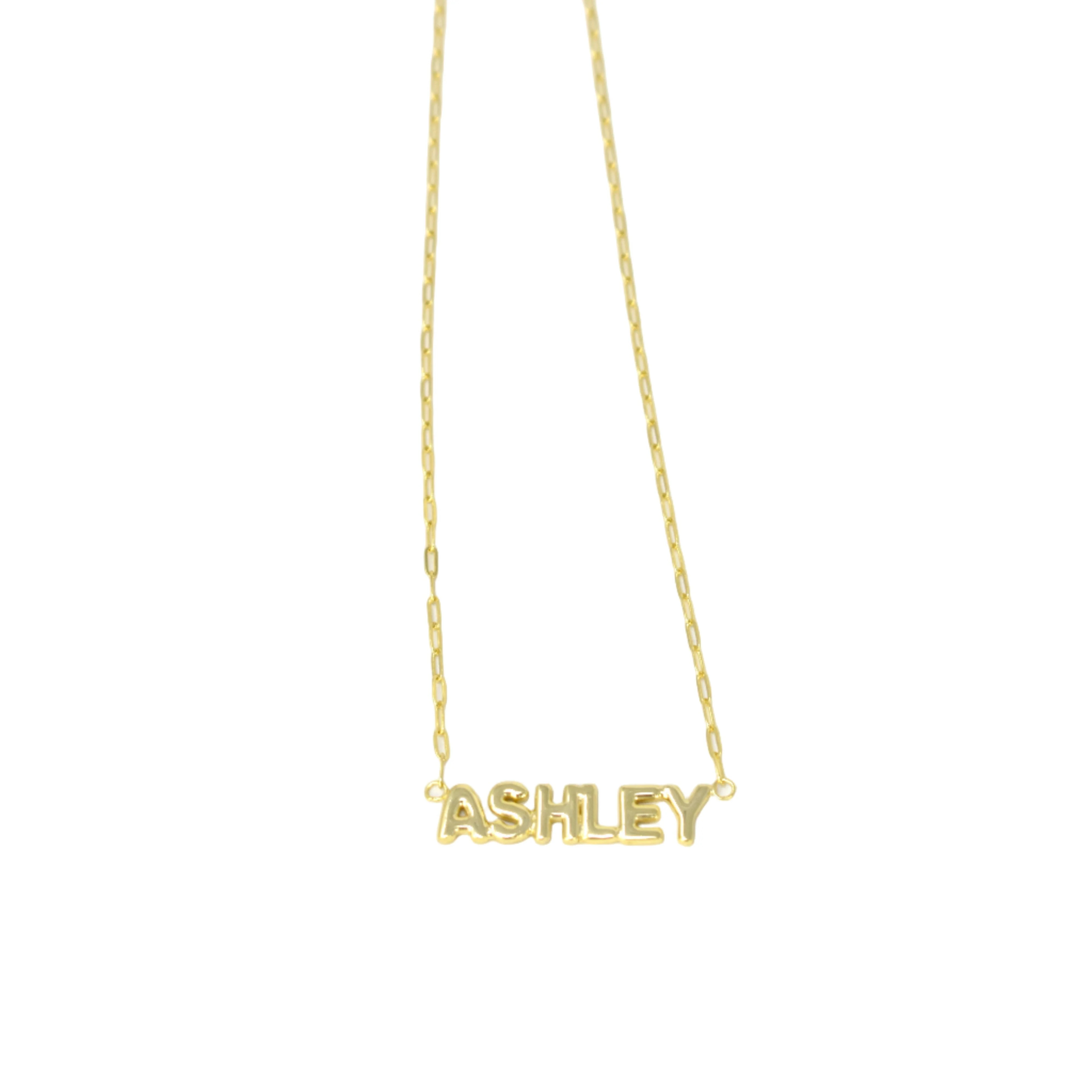 Custom Paperclip Bubble Letter Nameplate Necklace | The Sis Kiss