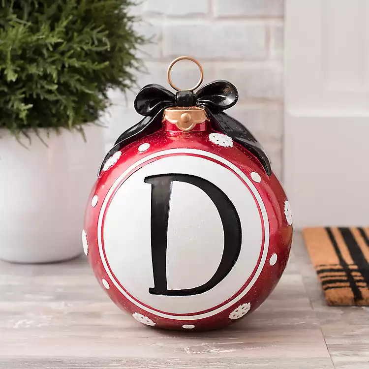 Snowflake and Bow Monogram D Ornament Statue | Kirkland's Home