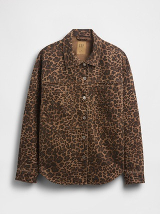 UltraSoft Leopard Denim Shirt Jacket | Gap (US)