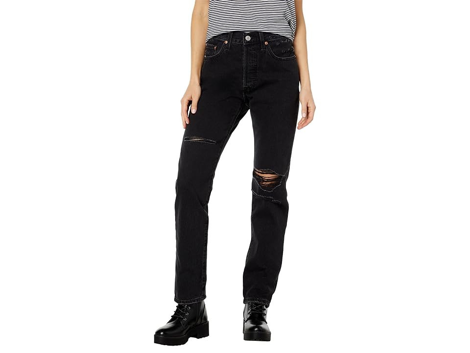 Levi's(r) Womens 501 Jeans Women's Jeans Black Destruction : 29 30, Cotton/Denim | Zappos