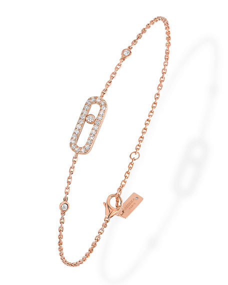 Messika Move Uno Diamond Bezel Bracelet, Rose Gold | Neiman Marcus