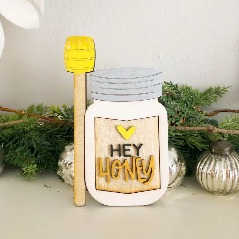 Hey honey  sign, bee theme decor, honey decor, Tiered tray sign | Etsy (US)