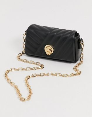 Ever New quilted cross body with hardware deatil in black | ASOS (Global)
