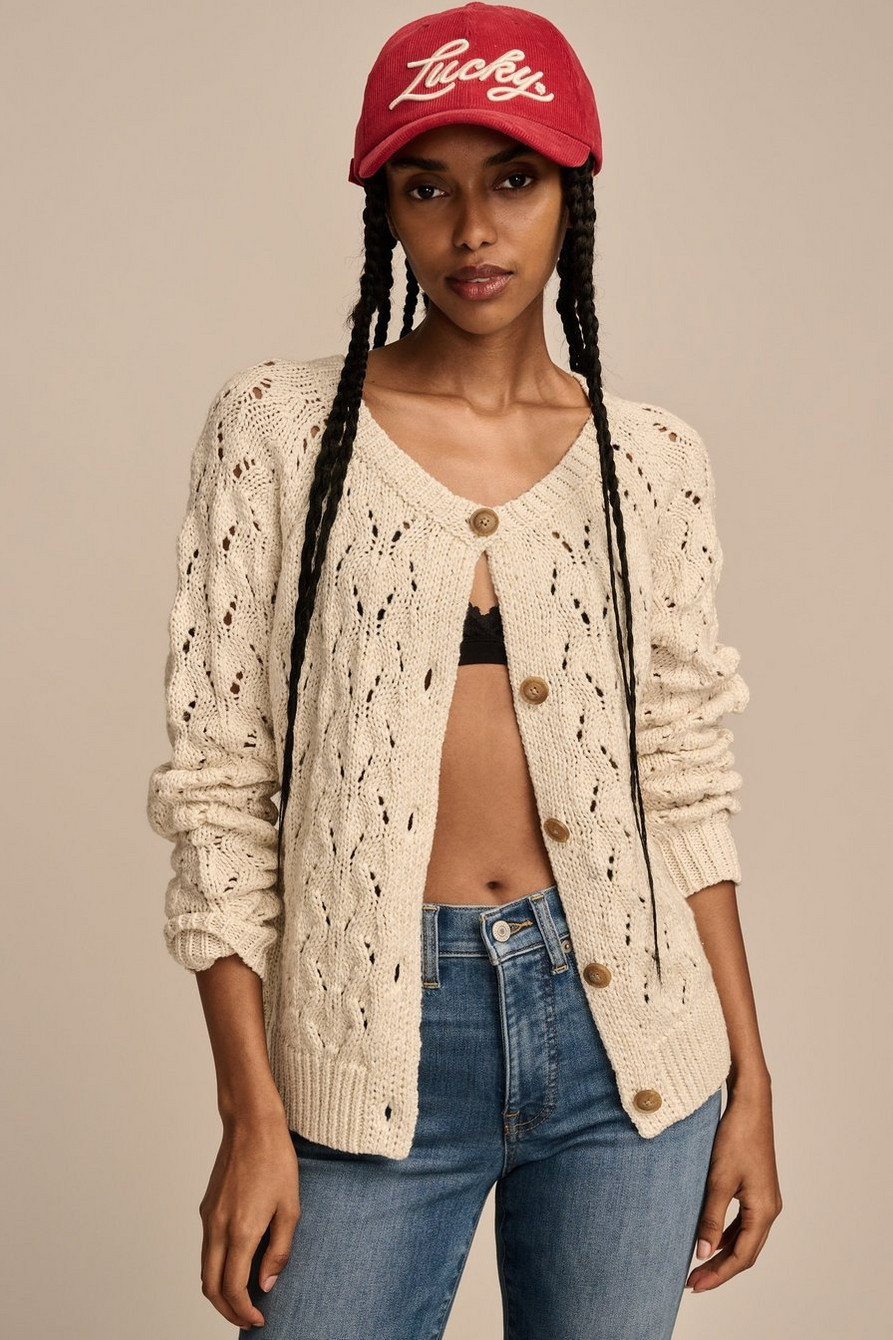 SHINE POINTELLE CARDIGAN | Lucky Brand