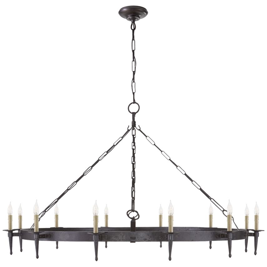 Branson Large One-Tier Ring Torch Chandelier | Visual Comfort