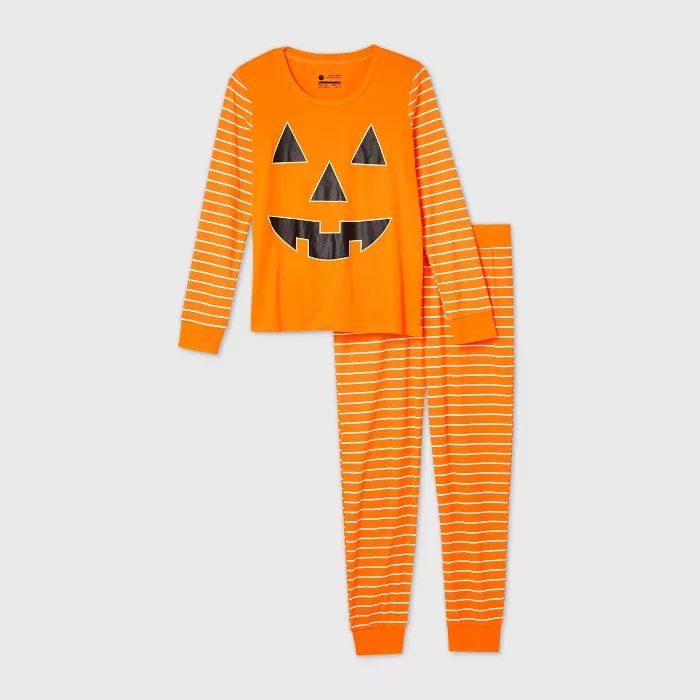 Women's Halloween Pumpkin Matching Family Pajama Set - Orange | Target