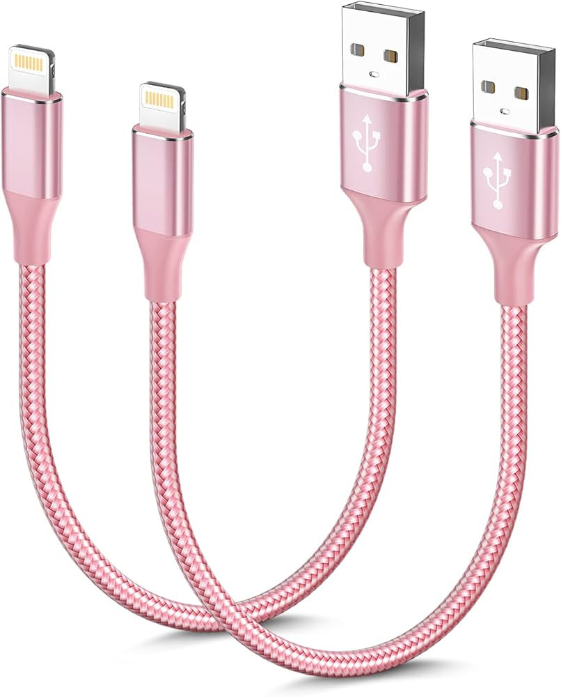 Short iPhone Charger（2pack 1Ft） Apple Mfi Certified Lightning Cable Fast Charging Nylon Braid... | Amazon (US)
